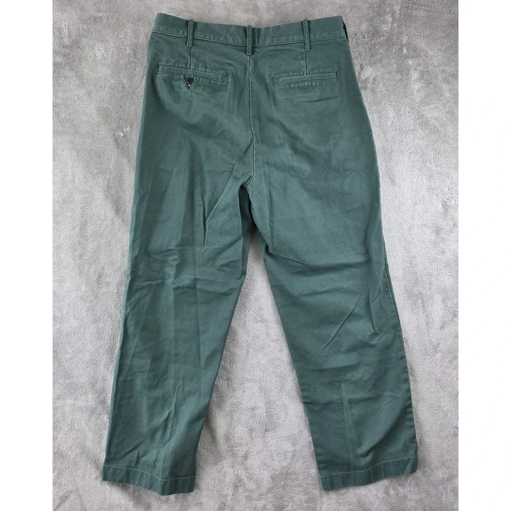 Wallace & Barnes Creased Work Pleated Pant Green Twill Fatigue Officer 32x30